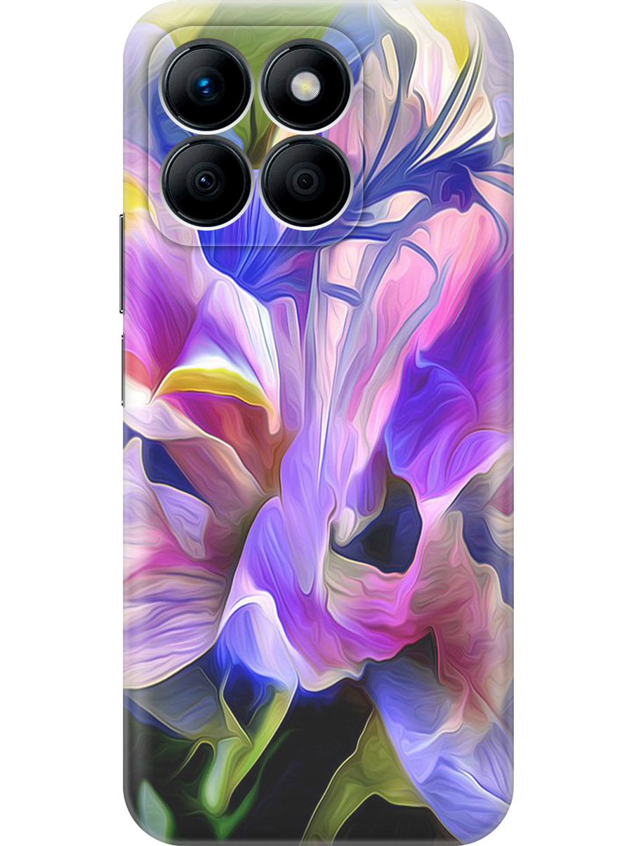 

Силиконовый чехол на Honor X8b с принтом "Цветочная абстракция", Прозрачный;зеленый;синий;фиолетовый, 781973221