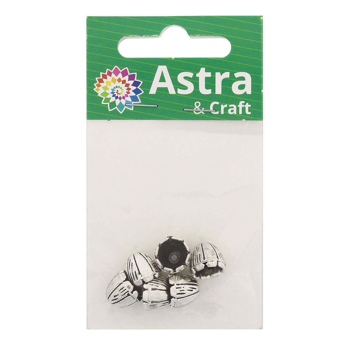 

Шапочка для бусин Astra&Craft 4AR276 10 мм серебро 6 шт