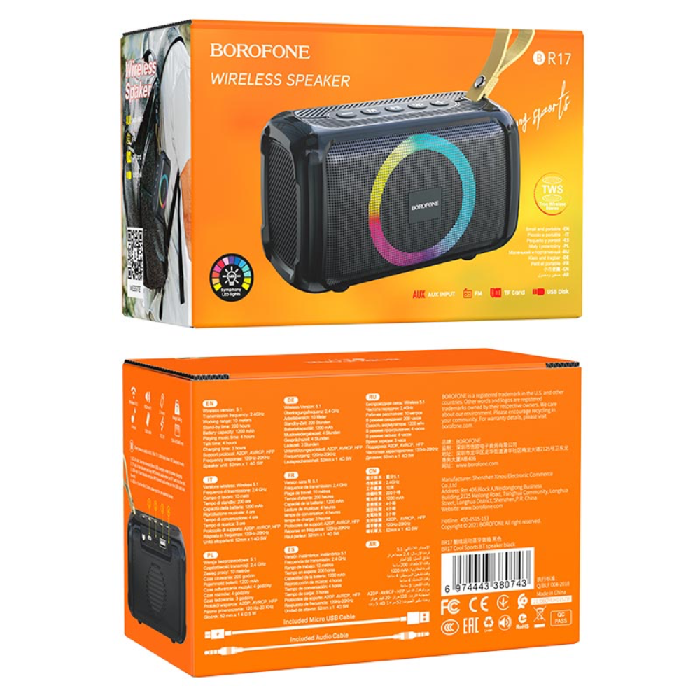

Портативная колонка BOROFONE BR 17 Black, Черный, BR17EM