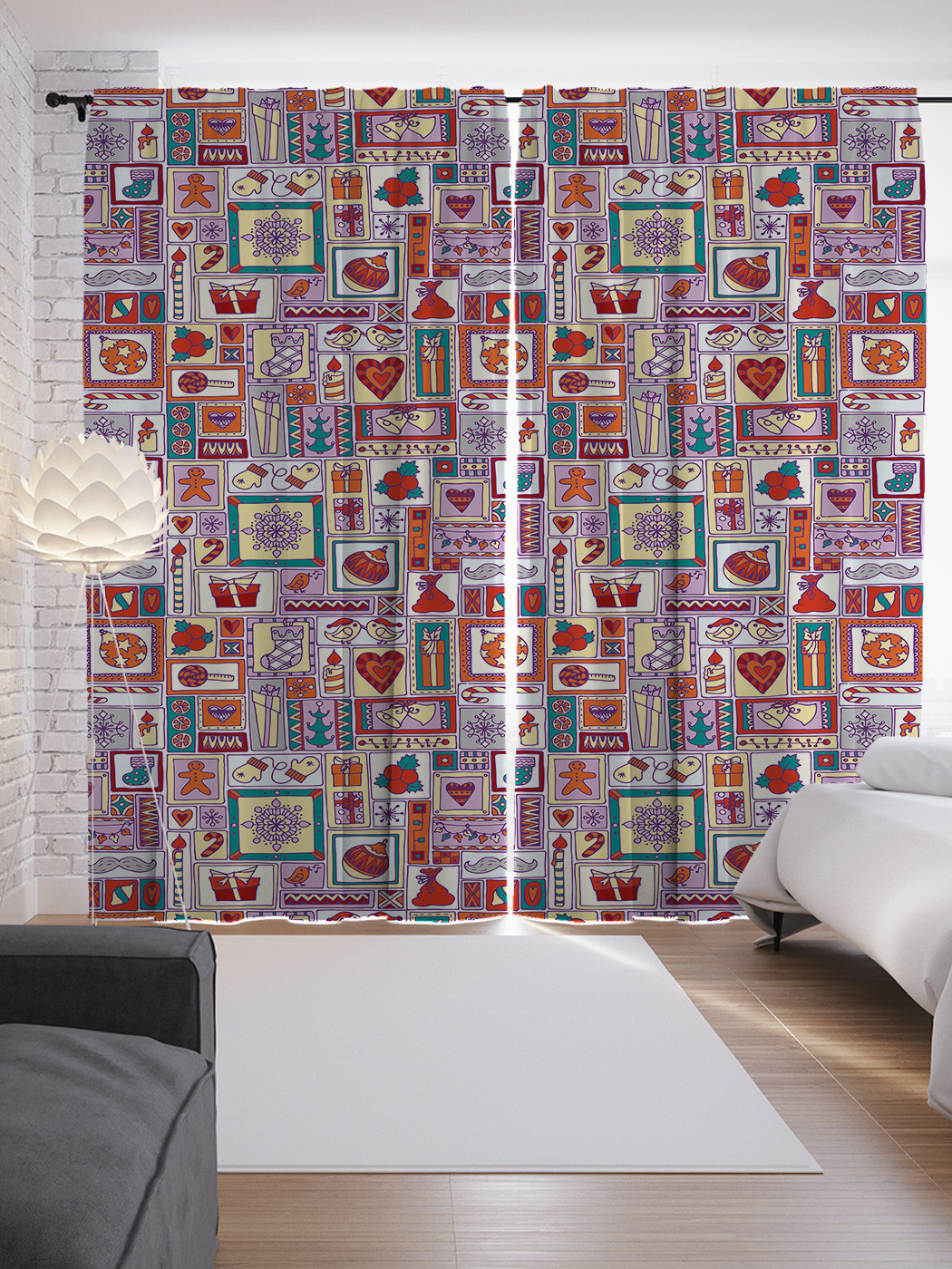 

Шторы JoyArty с фотопечатью "Рождественские зарисовки" из сатена, 290х265 см, Рождественские зарисовки