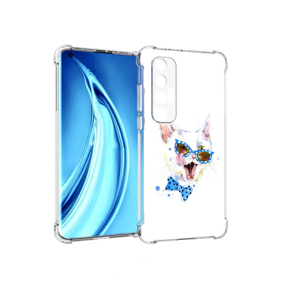 

Чехол MyPads Tocco для Xiaomi Mi 10S белый кот (PT226949.296.229), Прозрачный, Tocco