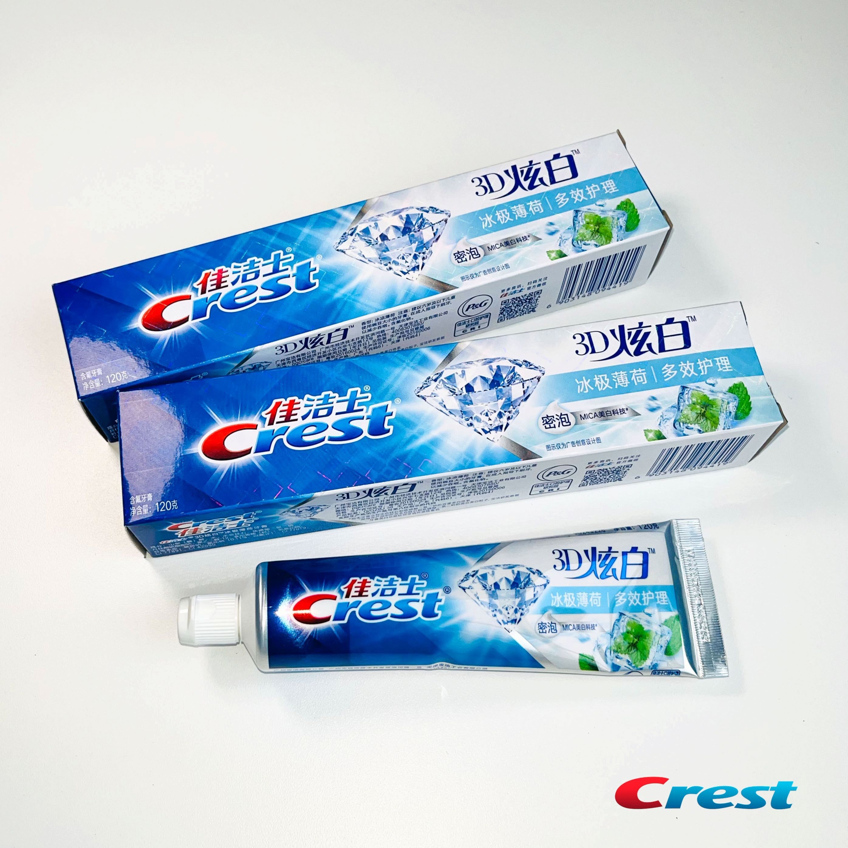 Зубная паста Crest 3D Ледяная мята 120г зубная паста с фтором crest 7 эффектов освежающая мята 120 г