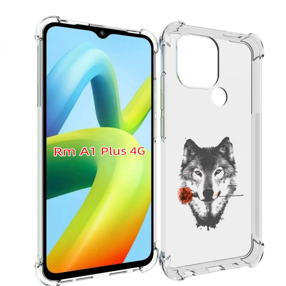 

Чехол MyPads волк с розой для Xiaomi Redmi A1 Plus +, Прозрачный, Tocco