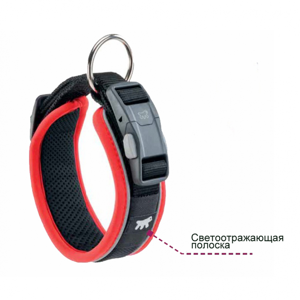 

Ошейник для собак GENIUS C с автоматическим замком 2.5 см, 55 см, красный, GENIUS C