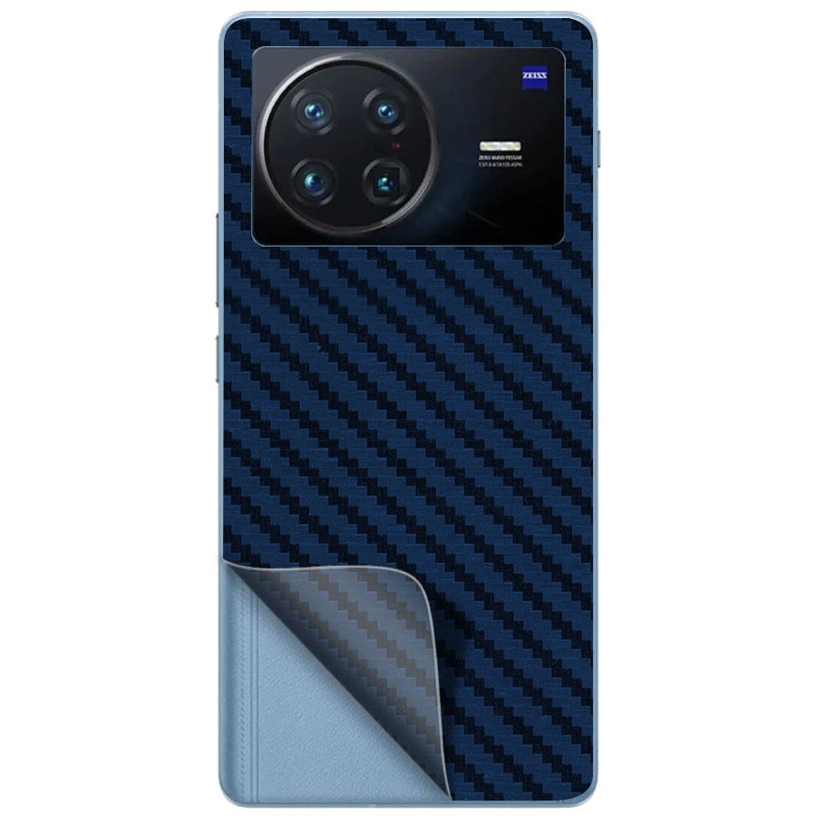 Пленка защитная гидрогелевая Krutoff для Vivo X Note задняя сторона (карбон синий)