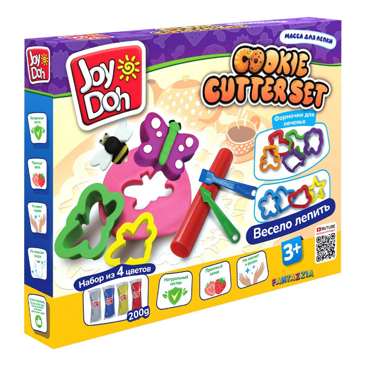 Масса для лепки Joy Doh Cookie Cutter set 200 г 4 цвета