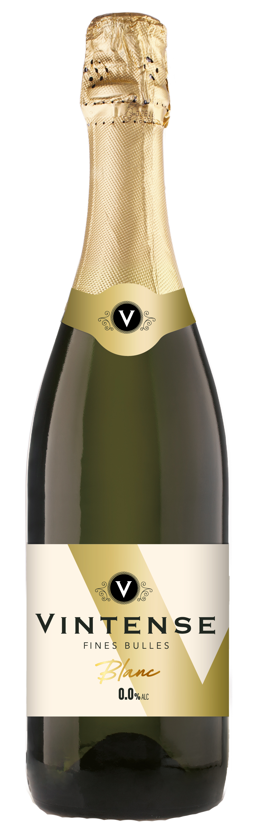 Вино игристое белое сухое безалкогольное VINTENSE FINES BULLES BLANC, Бельгия, 0,75 л.