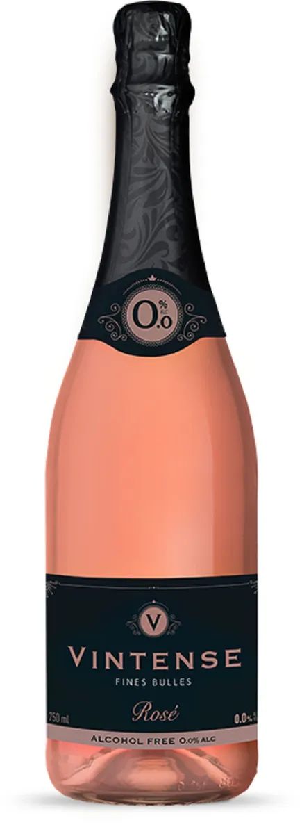 Вино игристое розовое сухое безалкогольное VINTENSE FINES BULLES ROSE, Бельгия, 0,75 л.