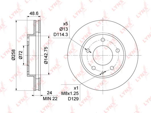 

Тормозной диск LYNXauto передний для Mazda 626 V 1991-2005 BN1068