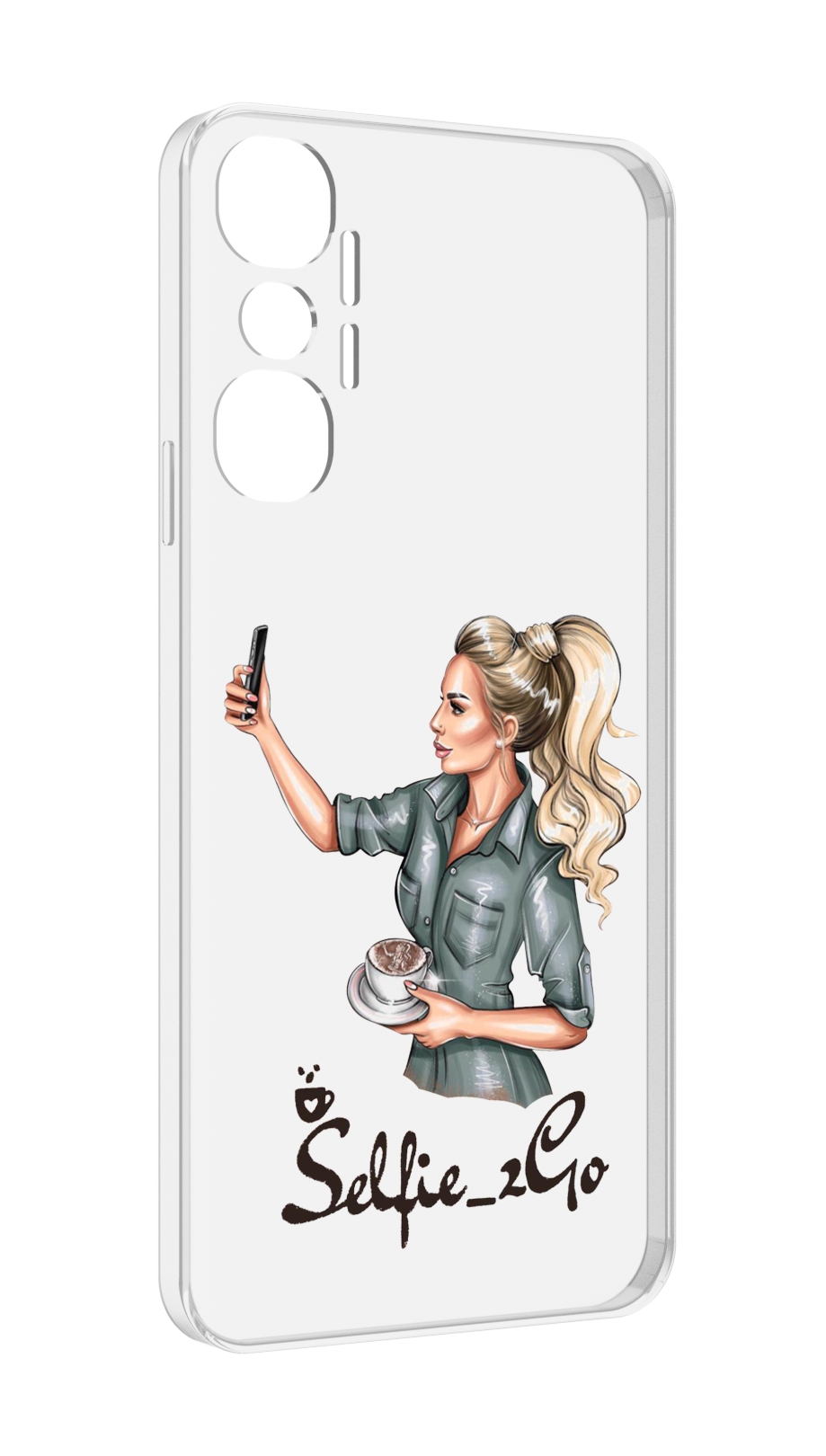 

Чехол MyPads Селфи-девушка женский для Infinix Hot 20 4G, Прозрачный, Tocco