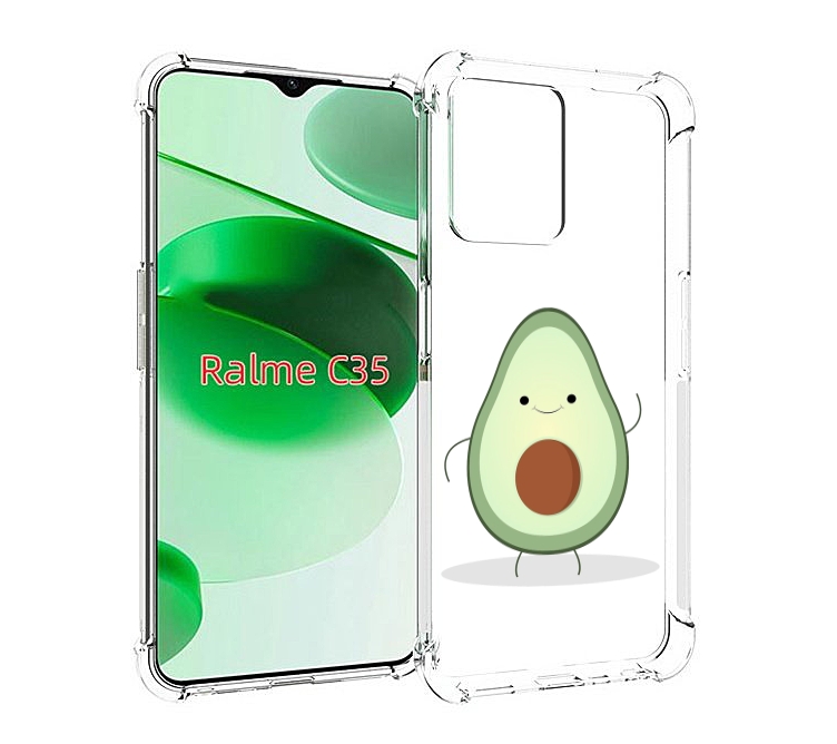 

Чехол MyPads Авокадик для Realme C35 / Narzo 50A Prime, Прозрачный, Tocco