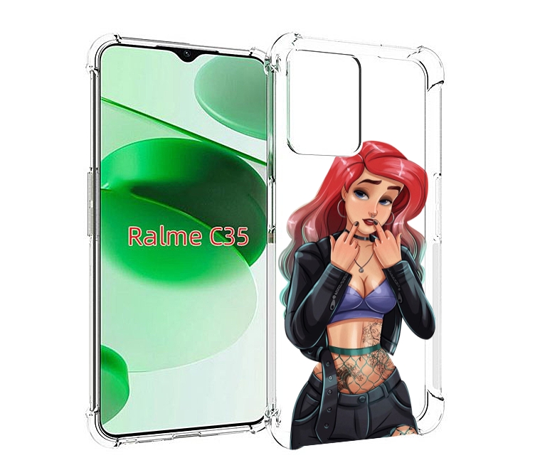

Чехол MyPads Ариэль-русалочка-готика для Realme C35 / Narzo 50A Prime, Прозрачный, Tocco