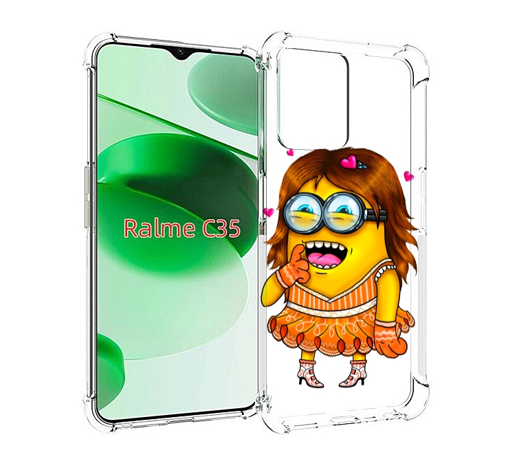 

Чехол MyPads Миньон девочка для Realme C35 / Narzo 50A Prime, Прозрачный, Tocco