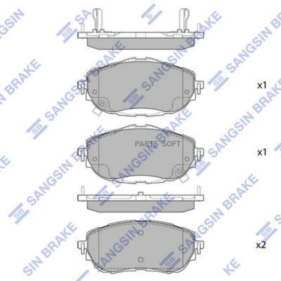 

Тормозные колодки Sangsin brake передние для Toyota Corolla, Auris 1.3-1.8/1.4d 12- SP1700