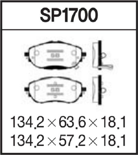 

Тормозные колодки Sangsin brake передние для Toyota Corolla, Auris 1.3-1.8/1.4d 12- SP1700