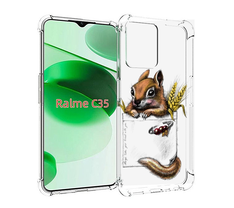 

Чехол MyPads Белочка для Realme C35 / Narzo 50A Prime, Прозрачный, Tocco