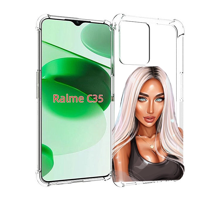 

Чехол MyPads Блондинка женский для Realme C35 / Narzo 50A Prime, Прозрачный, Tocco