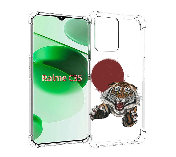 

Чехол MyPads Бросок тигра для Realme C35 / Narzo 50A Prime, Прозрачный, Tocco