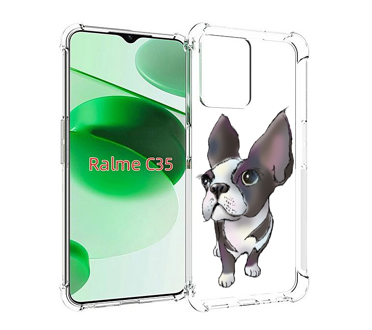 

Чехол MyPads Бульдожка для Realme C35 / Narzo 50A Prime, Прозрачный, Tocco