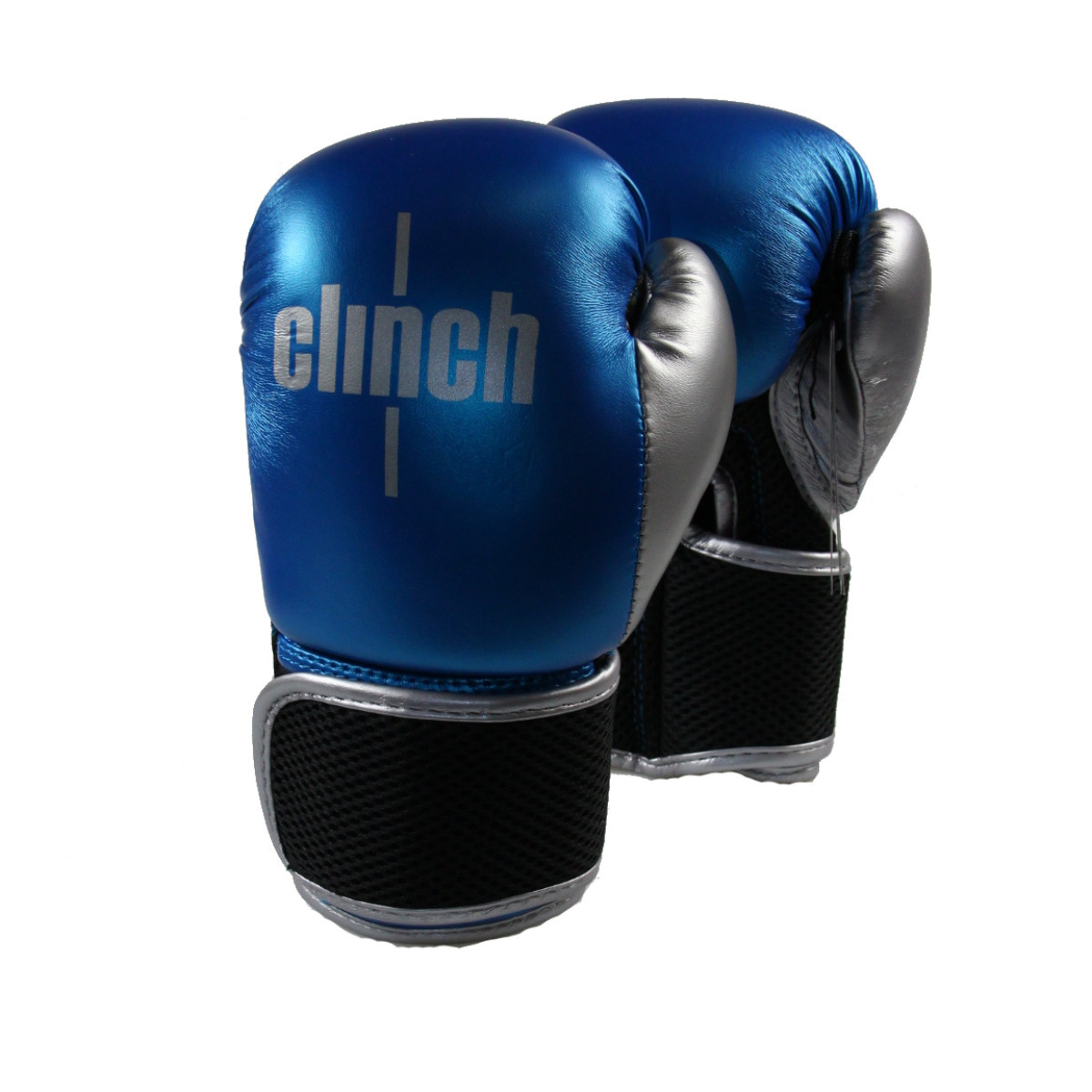 фото Боксерские перчатки clinch синие/черные/белые, 4 унций