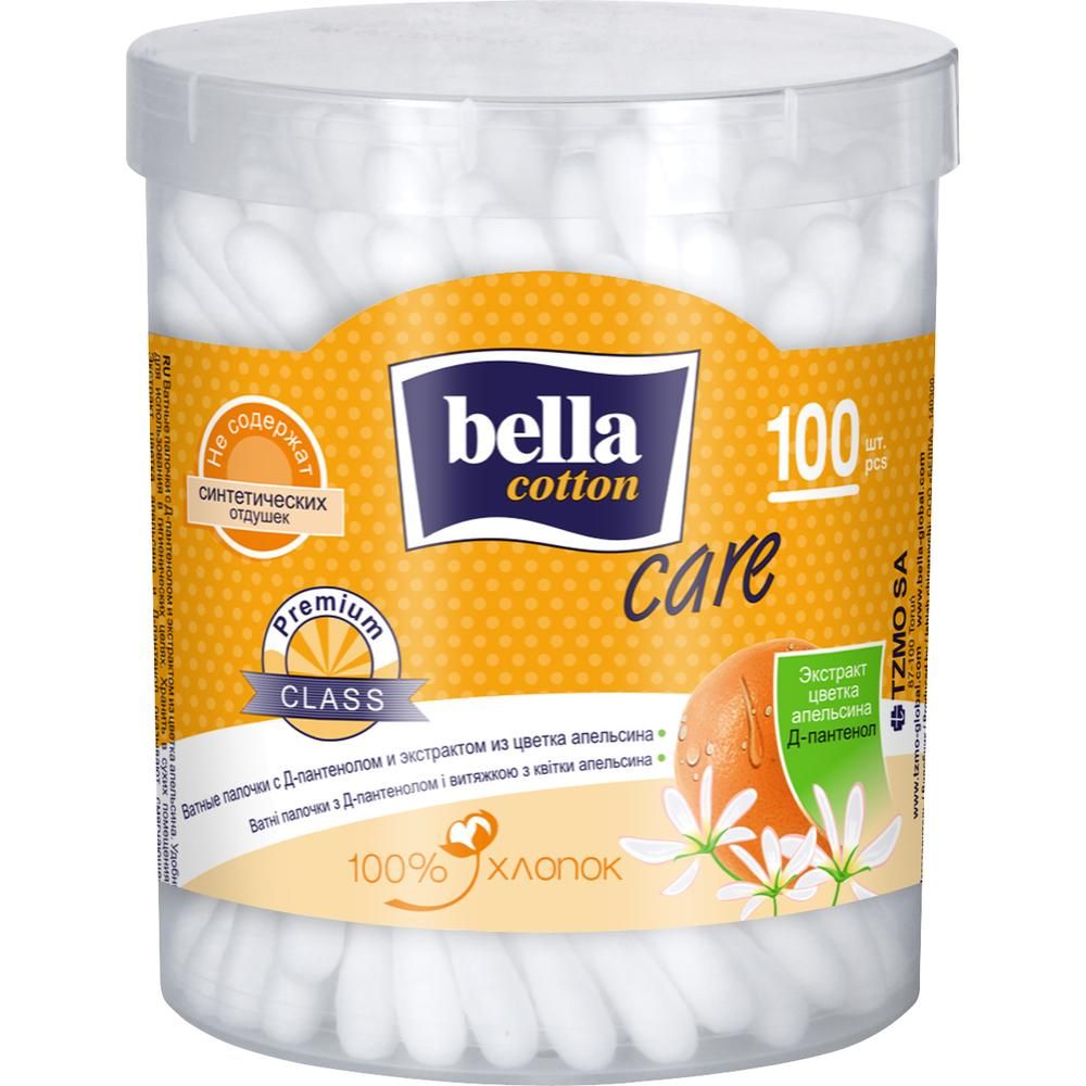 фото Ватные палочки bella cotton care с д-пантенолом и экстрактом цветка апельсина 100 шт.