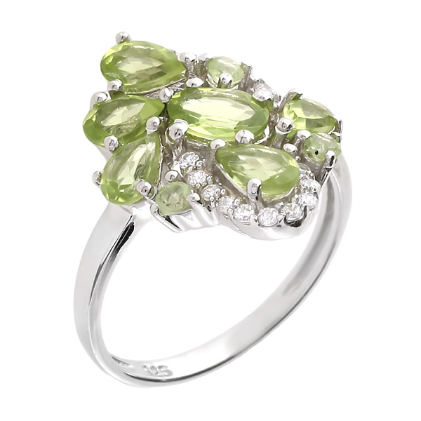 

Кольцо из серебра р. 17 Balex Jewellery 1410931165, хризолит\фианит, 1410931165