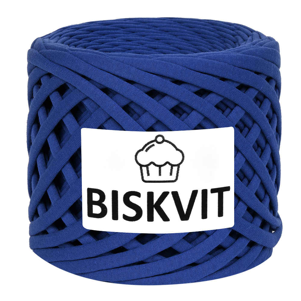 

Трикотажная пряжа для вязания BISKVIT Майами, 100% хлопок, 7-9мм, 100м, Синий, BISKVIT