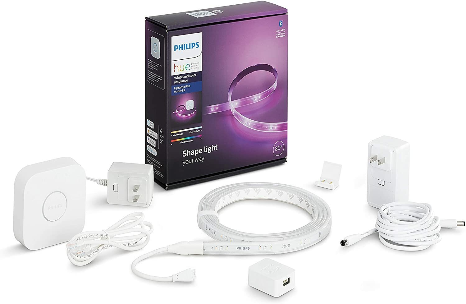 фото Стартовый набор philips hue lightstrip starter kit (2м" светодиодная лента + блок