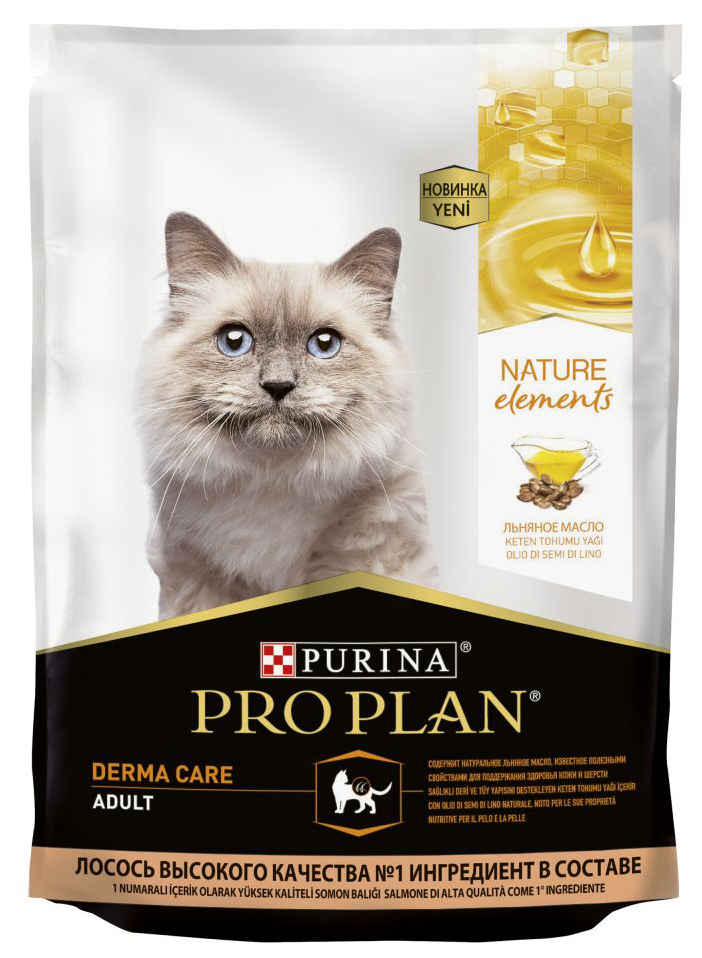 

Сухой корм для кошек Pro Plan Derma Care с лососем, 2 шт по 0,2 кг