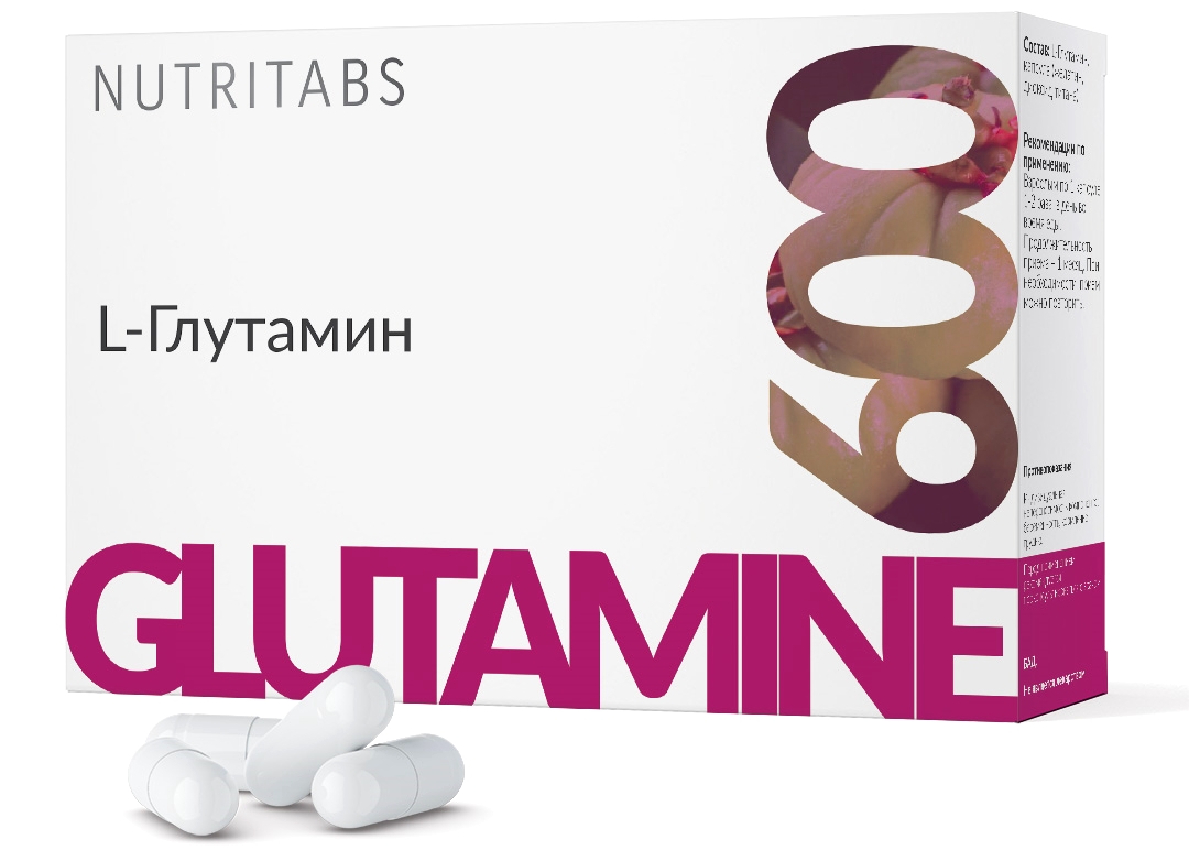 Аминокислота L-Глутамин NUTRITABS L-Glutamine 60 капсул