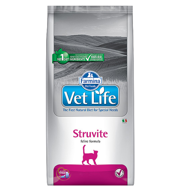 фото Сухой корм для взрослых кошек farmina vet life feline struvite, 2 шт по 2 кг