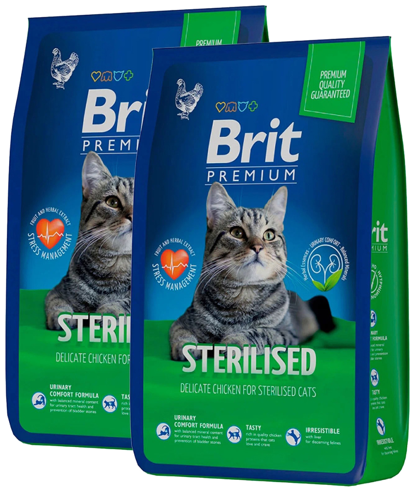 фото Сухой корм для кошек brit premium cat sterilized курица, 2 шт по 0,4 кг