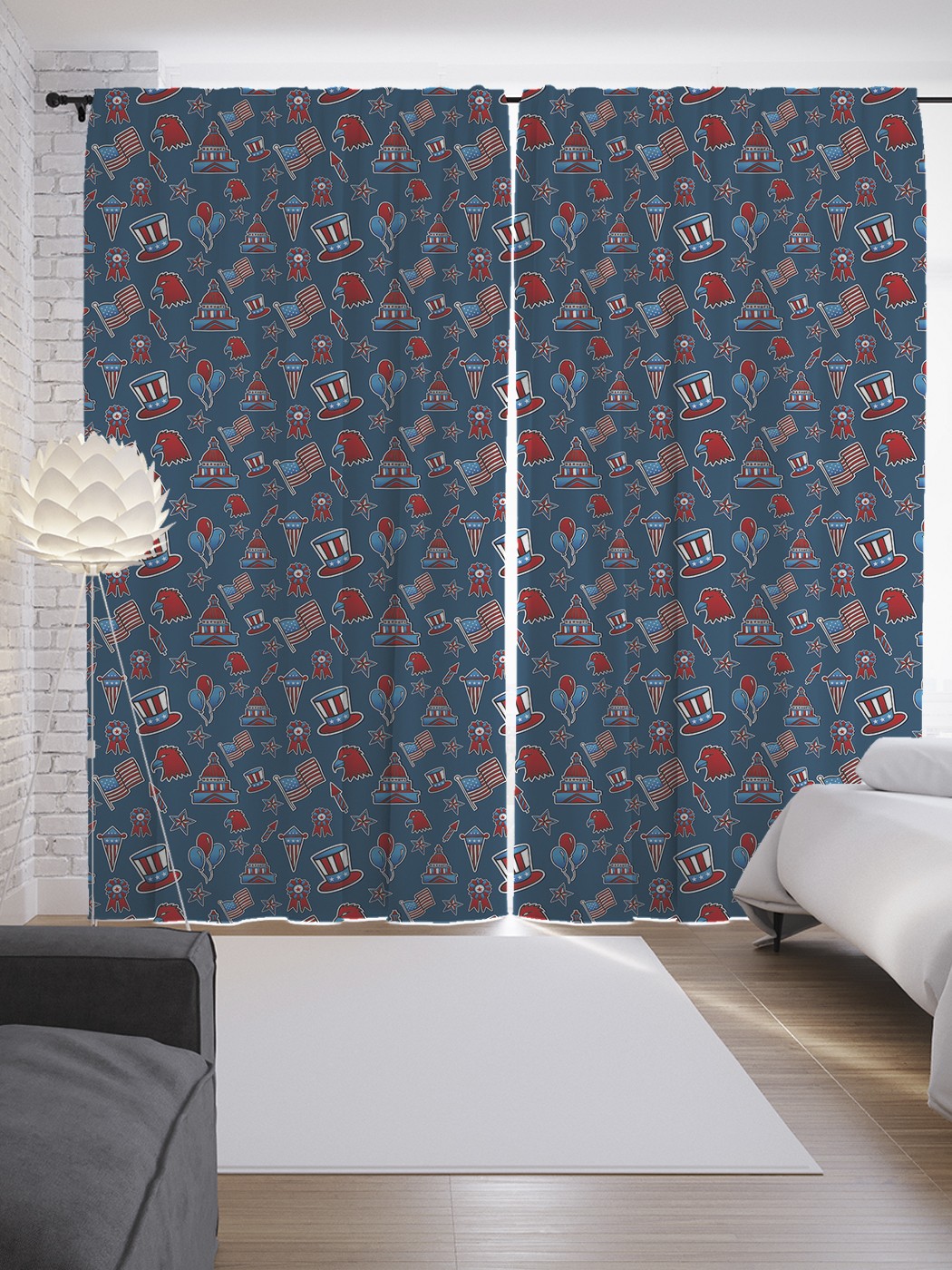 

Шторы JoyArty с фотопечатью "Американские стикеры" из сатена, 290х265 см, Американские стикеры