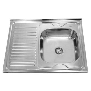 

Мойка накладная SINKLIGHT N 8060 R 0.6/160 1D правая глянец