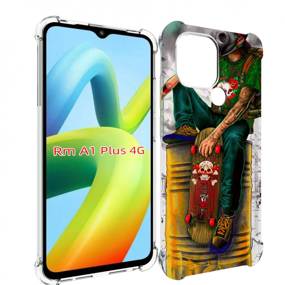 

Чехол MyPads скейтер в противогазе для Xiaomi Redmi A1 Plus +, Прозрачный, Tocco