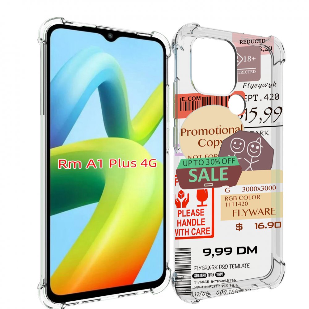 

Чехол MyPads скидочные-купоны-принт для Xiaomi Redmi A1 Plus +, Прозрачный, Tocco