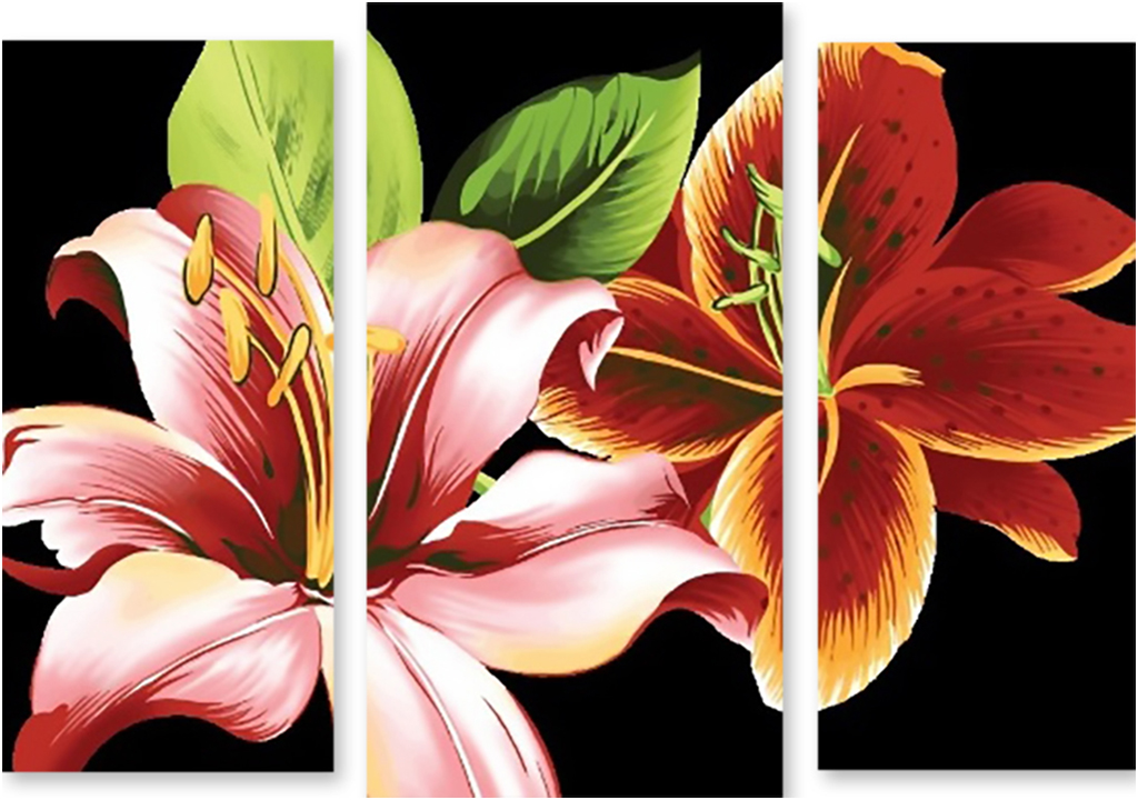 

Картина модульная на холсте Модулка Красные лилии 120x88 см, 1631