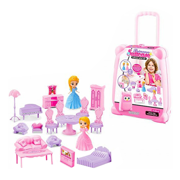 фото Игровой набор junfa toys, princess чемодан с мини-фигурками, 19 предметов