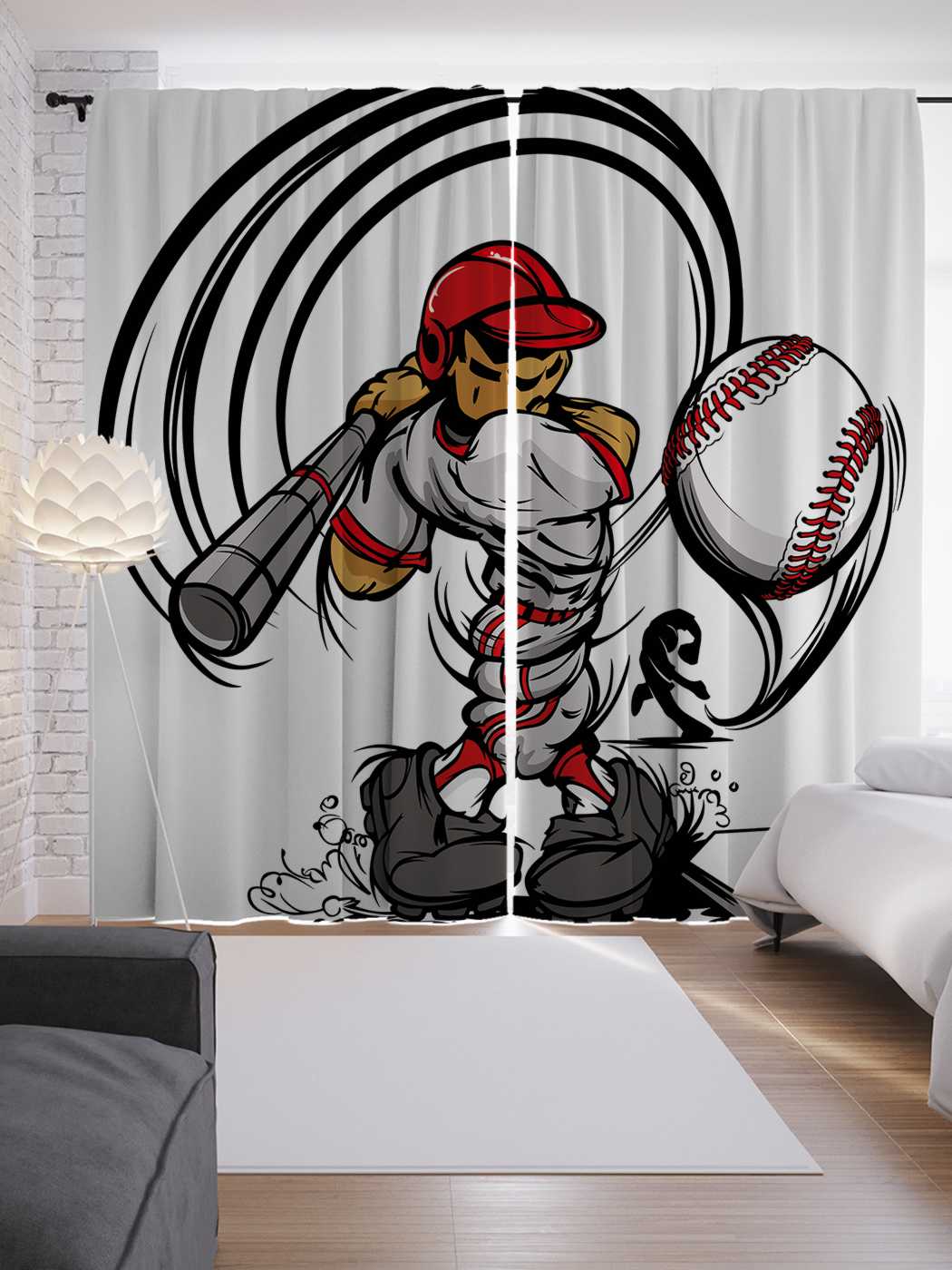 фото Шторы joyarty с фотопечатью "ошеломляющий удар" из сатена, 290х265 см