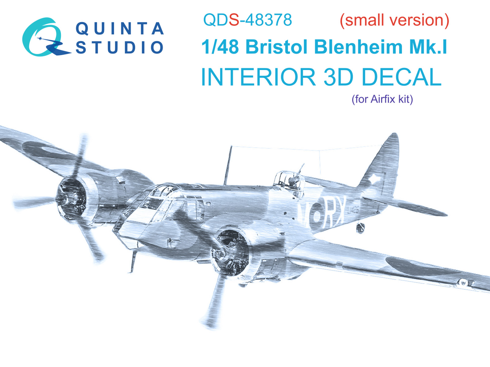 3D Декаль интерьера Quinta Studio 1/48 кабины Bristol Blenheim Mk I Airfix QDS-48378