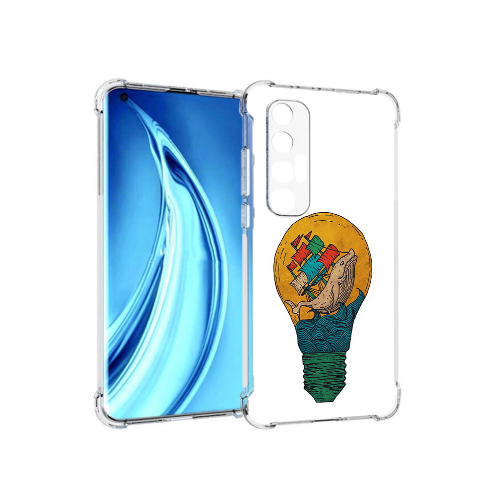 

Чехол MyPads Tocco для Xiaomi Mi 10S кит в лампочке с парусами (PT226949.296.387), Прозрачный, Tocco
