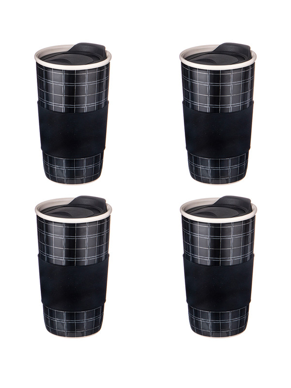 

Набор кружек 4 шт Lefard Кофемания с крышкой и с сил ободком 450 мл 4-SPAIK(756-354)ARTI