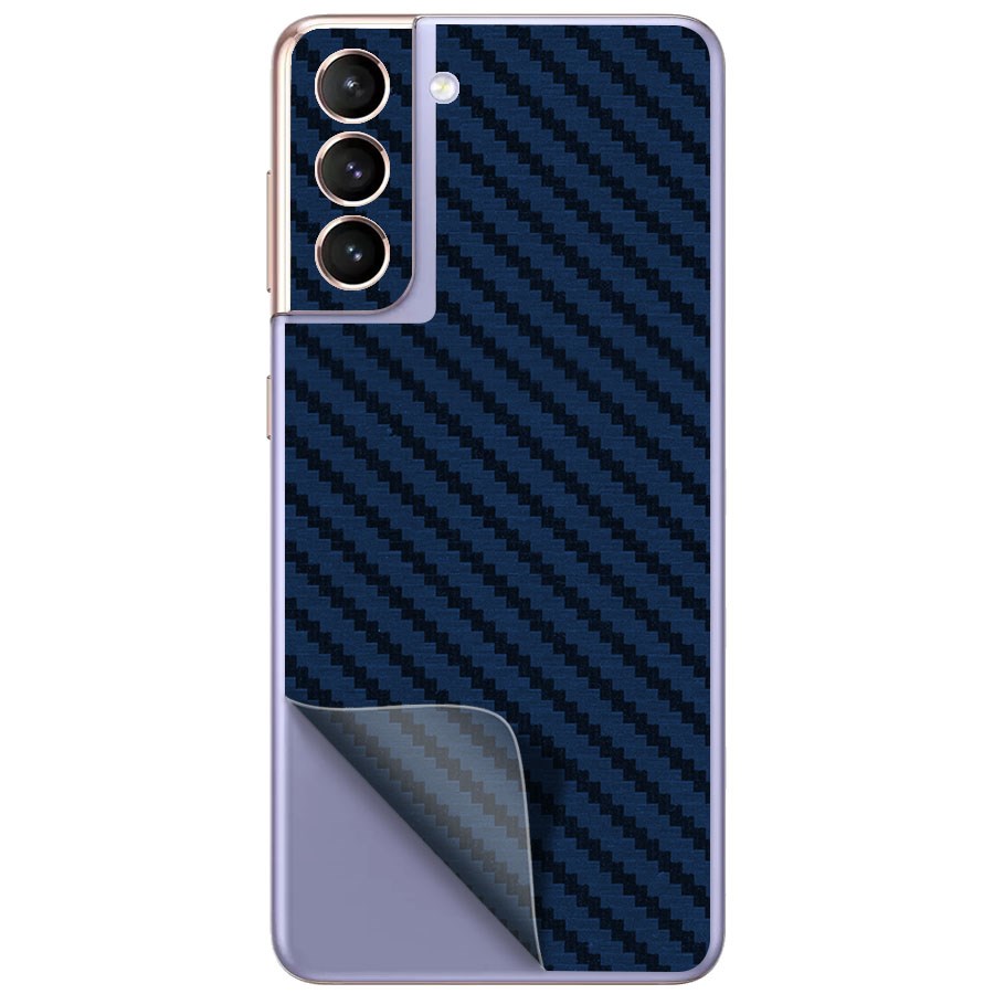 Пленка защитная гидрогелевая Krutoff для Samsung Galaxy S21+ задняя сторона (карбон синий)