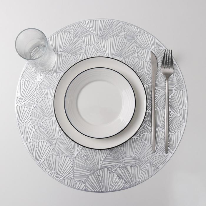 Доляна кухонные, Веер, D 38 см, 4 шт, цвет серебро