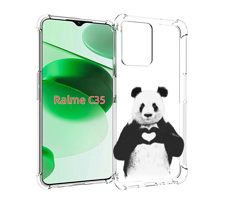 

Чехол MyPads Влюбленная панда для Realme C35 / Narzo 50A Prime, Прозрачный, Tocco