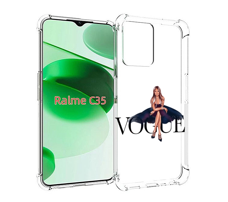 

Чехол MyPads Вог-девушка женский для Realme C35 / Narzo 50A Prime, Прозрачный, Tocco