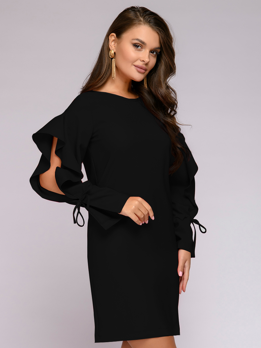 

Платье женское 1001dress 0122001-02335BG черное 46, 0122001-02335