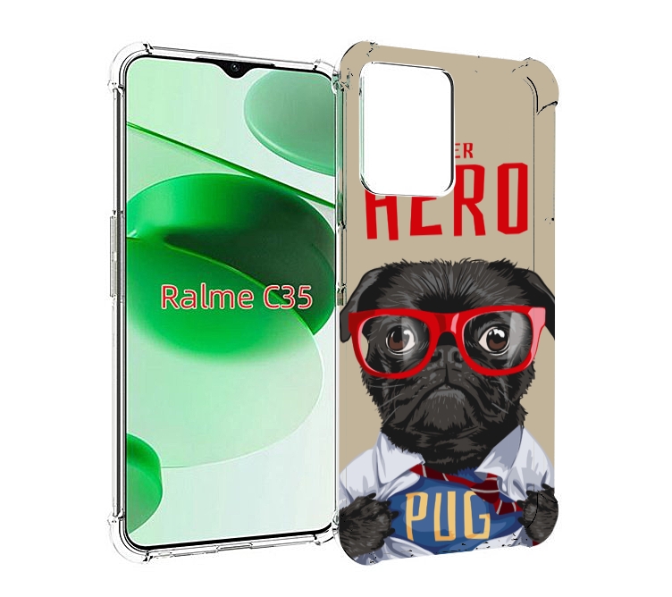 

Чехол MyPads Герой-PUG для Realme C35 / Narzo 50A Prime, Прозрачный, Tocco