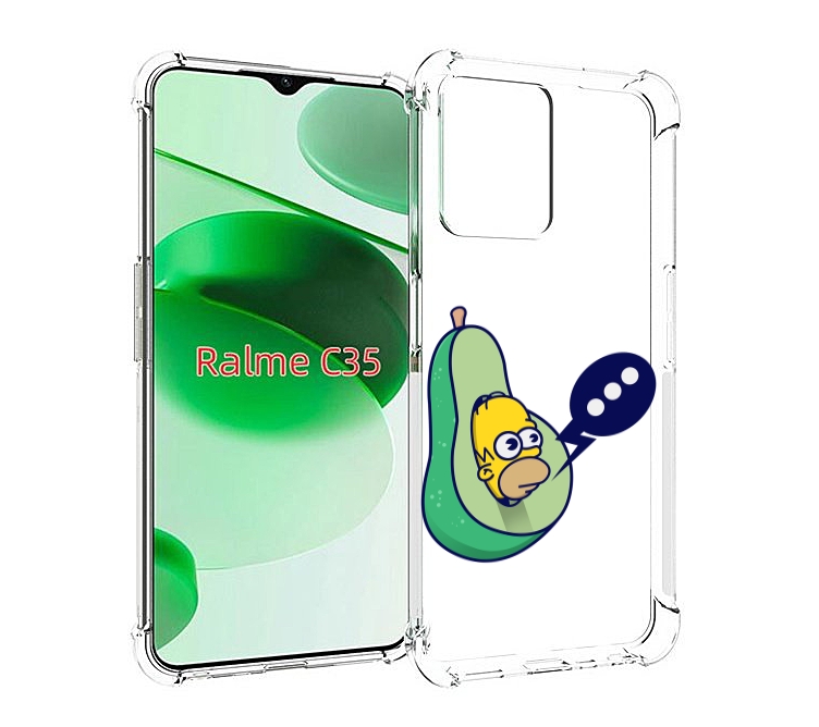 

Чехол MyPads Гомер-авокадо для Realme C35 / Narzo 50A Prime, Прозрачный, Tocco