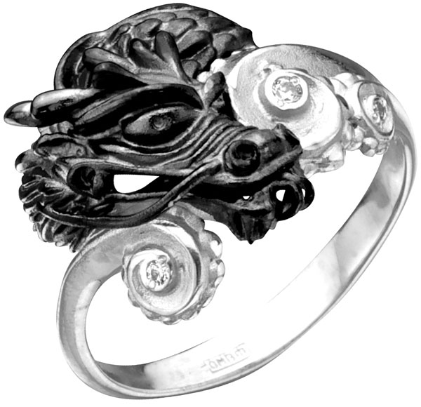 Кольцо из серебра с фианитом Swarovski р. 18 Альдзена K-26049
